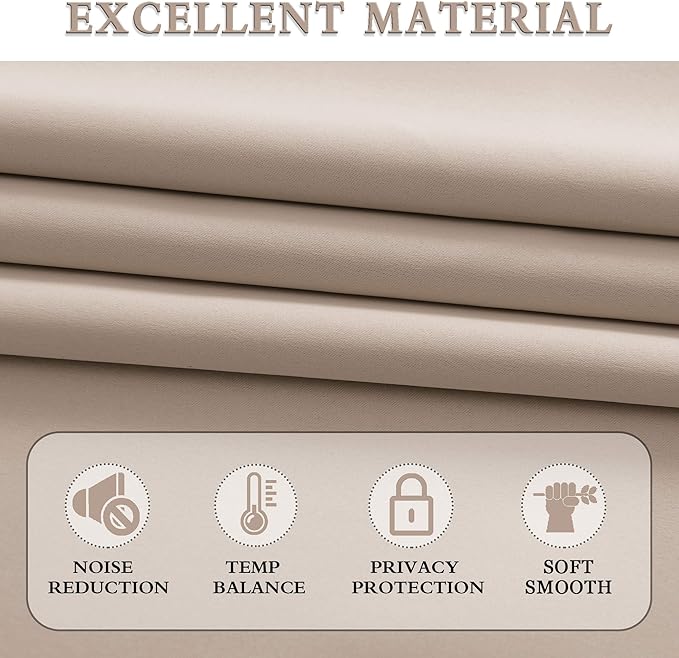 DONREN 2 Panels Blackout Curtain Panels for Bedroom - Room Darkening Thermal Insulated Drapes with Rod Pocket (Warm Tuape,60 by 84 Inch) - Image 3
