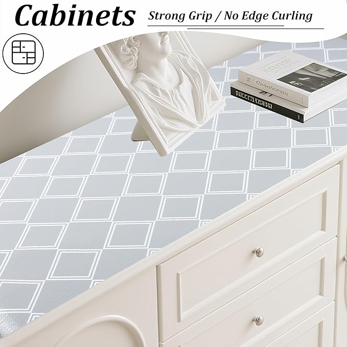 Cabinet Liners for Shelves Waterproof 20 Inch X 20 FT Shelf Liners for Kitchen Cabinets Non-Adhesive Drawer Liners Non Slip Grip Cupboard Paper Liners for Kitchen Bathroom Closet Fridge Pantry - Image 8