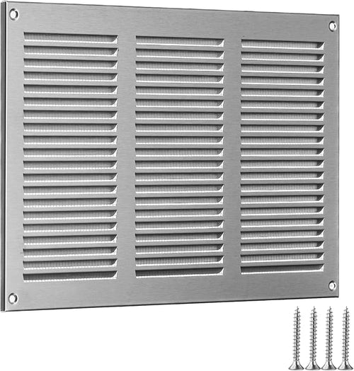 10x6 Vent Cover (Duct Opening) - HVAC Return Air Grille for Wall and Ceiling - Stainless Steel AC Vent Cover with Mesh - Rectangular Ventilation Register - Overall Size: 11.81" W x 7.87" H by TURvent