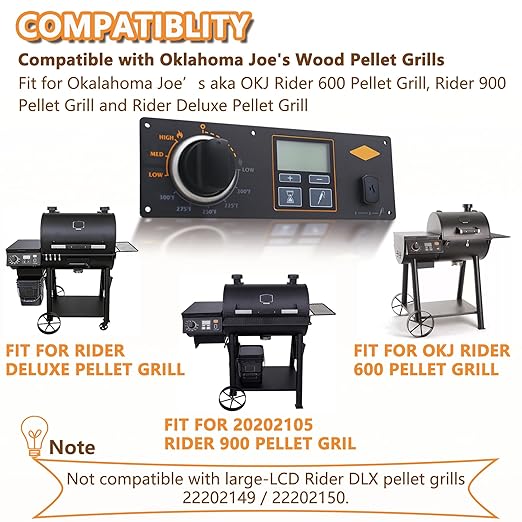 Digital Control Panel Board, Upgraded Control Kit fit for Oklahoma Joe's Wood Pellet Grills -Fit for Oklahoma Joe's Rider 600/900/Deluxe Pellet Grill, Not Fit for Large-LCD Rider DLX - Image 4