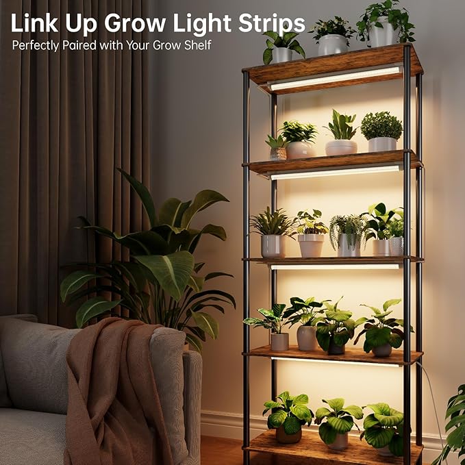 Bstrip Grow Light, 2FT 144W (6 x 24W) Plant Light, Full Spectrum with 660nm Red LEDs, 3686K T8 Grow Lights for Indoor Plants, Greenhouse, Seeding, Linkable Design with On/Off Switch, 6-Pack - Image 4