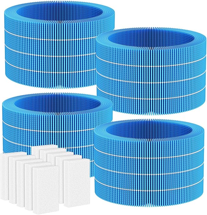 4 Pack Humidifier H35i Wick Filter Replacement Compatible with Blueair Premium Smart Humidifier 3.5L for Large Room Soothing Water Vapors Through Particle & Mineral Collect,10 Pack Sponge Filters by Cabiclean