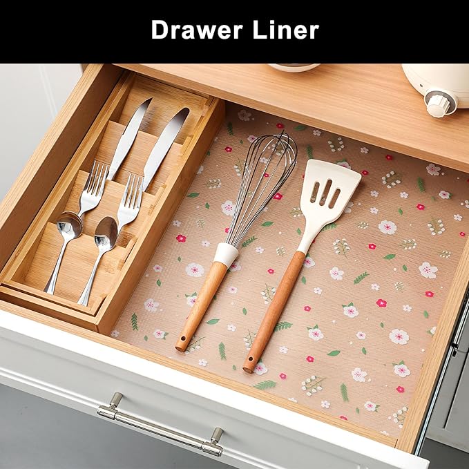 Cooyes Shelf Liner – Premium Non-Adhesive Cabinet & Drawer Liner for Kitchen – Waterproof Shelf Paper with Modern Pattern – Durable EVA Cabinet Mat – Easy to Cut (17.5" W x 360" L) - Image 3