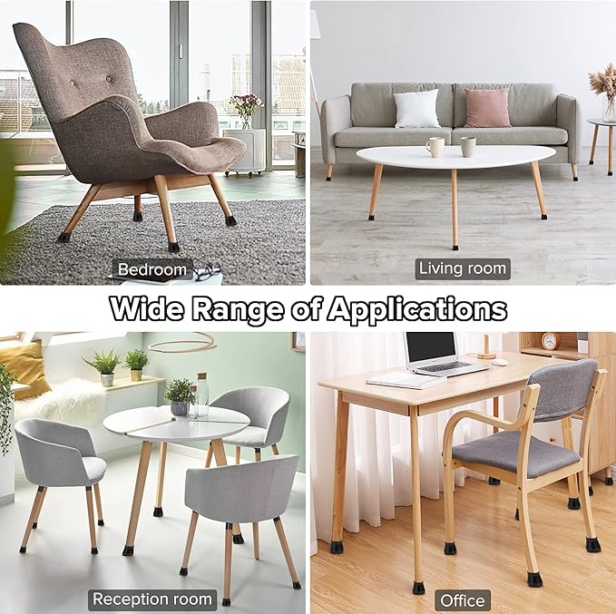 24PCS Upgraded Silicone Chair Leg Floor Protectors for Hardwood Floors, Furniture Sliders for Chair Legs, Felt Bottom Furniture Pads, Anti-Slip Round&Square Cap Covers to Scratch and Reduce Noise - Image 7