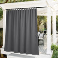 RYB HOME Extra Wide Outdoor Curtains for Patio Waterproof Tab Top Heavy Duty Thermal Insulated in Summer Full Coverage Privacy for Porch, Gazebo & Pergola, W100 x L108, Grey, 1 Panel by RYBHOME