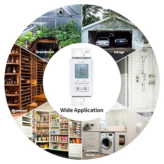 [New Generation] Humidity Sensor Switch, Ortis in-Wall Bathroom Fan Automated Control Switch, Air Moisture Detection, Neutral Wire Required, White, 120V/220V - Image 7