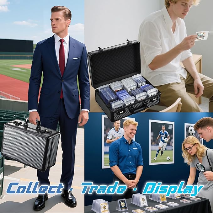Large Graded Card Storage Box 4-Row with Combo Lock - Sports Trading Cards Case for 150+ Slabs, 540+Toploaders or 1500+ Loose Cards - Image 5