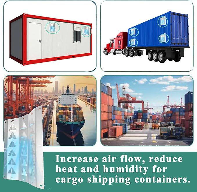 Shipping Container Air Vent Kit Cross Flow Ventilation Preventing Excessive Heat and Condensation, Provide Air Flow for Cargo, Louvered Gable, Big Size (2 Pack) - Image 6