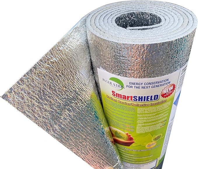 INSULATION MARKETPLACE SmartSHIELD -3mm 16inx50Ft ReflectiveINSULATION roll, Foam Core Radiant Barrier, ThermalINSULATION Shield - Engineered Foil by INSULATIONMARKETPLACE