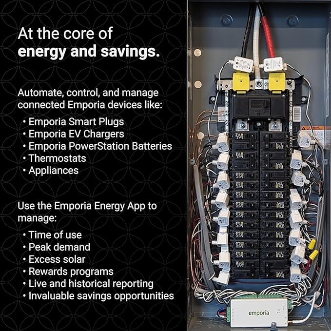 Emporia Vue 3 Home Energy Monitor - Smart Home Automation Module and Real Time Electricity Usage Monitor, Power Consumption Meter, Solar and Net Metering for UL Certified Safe Energy Monitoring - Image 2