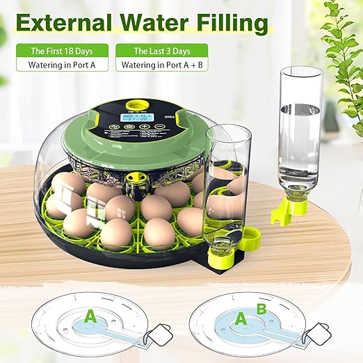 18 Egg Incubators for Hatching Eggs, Egg Incubator with Temperature Control, Humidity Display, Auto Egg Turner, Egg Candler, 2 Size Egg Trays, Digital Incubator for Chicken, Duck, Quail Eggs - Image 7