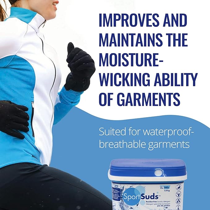 Sport Laundry Detergent, Odor Eliminator Technology, Laundry Soap for Workout Clothes and Everyday Use - Sport Suds 1.8Kg - Image 4