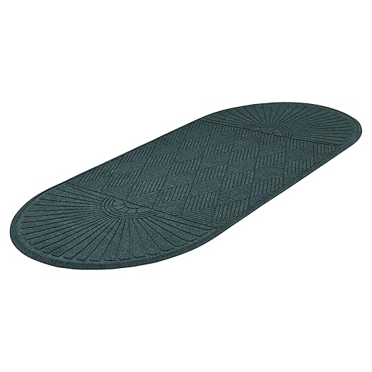 8uardian EcoGuard Diamond w/Double Fan Indoor Wiper Floor Mat, Recycled Plactic and Rubber, 3'x6', Charcoal Black by GuardianFloorProtection