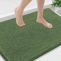 Smiry Luxury Chenille Bathroom Rugs 36x24, Extra Soft and Absorbent Shaggy Bath Mat, Machine Washable, Non-Slip Plush Carpet Runner for Tub, Shower, and Floor, Home Decor Accessories, Olive Green by Smiry