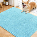 OLANLY Dog Door Mat for Muddy Paws 40x32, Absorbs Moisture and Dirt, Absorbent Non-Slip Washable Doormat, Quick Dry Chenille Mud Mat for Dogs, Entry Indoor Entryway Carpet for Inside Floor, Blue by OLANLY