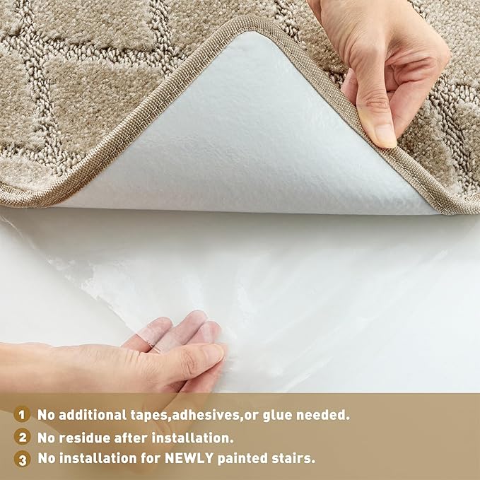 PURE ERA Carpet Stair Tread Landing Mat Tape Free Self Adhesive Non Slip Skid Resistant Indoor Doormat Area Rug Floor Mat for Kitchen Bathroom Workstations Washable 2' X 3' - Image 4