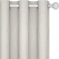 Deconovo Beige Curtains for Living Room, Room Darkening Soundproof Drapes with Wave Dots Silver Print, 38 x 72 Inch Long, Grommet Top, Set of 2 Window Panels for Living Room Bedroom Office Nursery by Deconovo