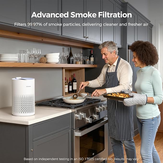 Purivortex Air Purifiers for Home, Quiet HEPA Air Filter for Pollen, Smoke, Dust, Pet Dander, Odor, Hair, Covers Up to 880 Sq Ft (Model: PX500 White with Fragrance Sponge) - Image 6