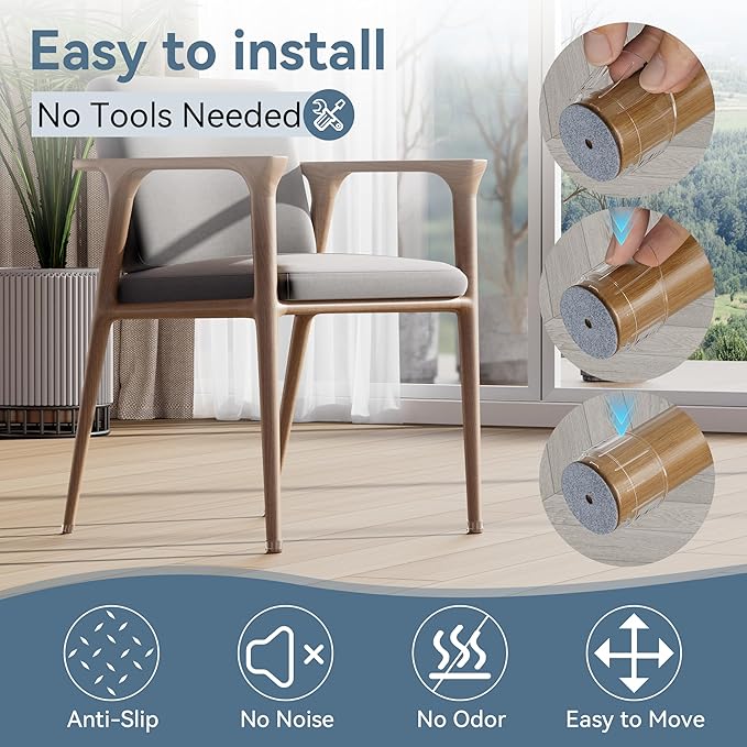 24PCS Extra Small Silicone Chair Leg Floor Protectors for Hardwood Floors, Thicken Rubber Chair Leg Cap Covers, Non Slip Furniture Leg Pads to Protect Wood Tile Floors from Scratches and Reduce Noise - Image 4