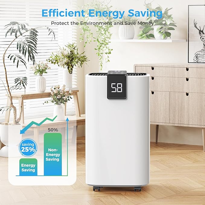 4000 sq.ft Dehumidifier for Basement, Trazico 45 Pint Dehumidifiers for Home with Drain Hose, Smart Humidity Control, 24H Timer, Auto Defrost, Ideal for Large Room, Bathroom, Bedroom, Garage, Black - Image 8