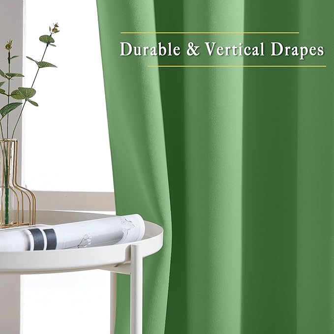 NICETOWN Froest Green Blackout Curtains 84 inch Length, Grommet Top Room Darkening Drapes for Bedroom Living Room, Light Blocking Window Covering for Privacy (W66 x L84 Inch, 1 Panel) - Image 6