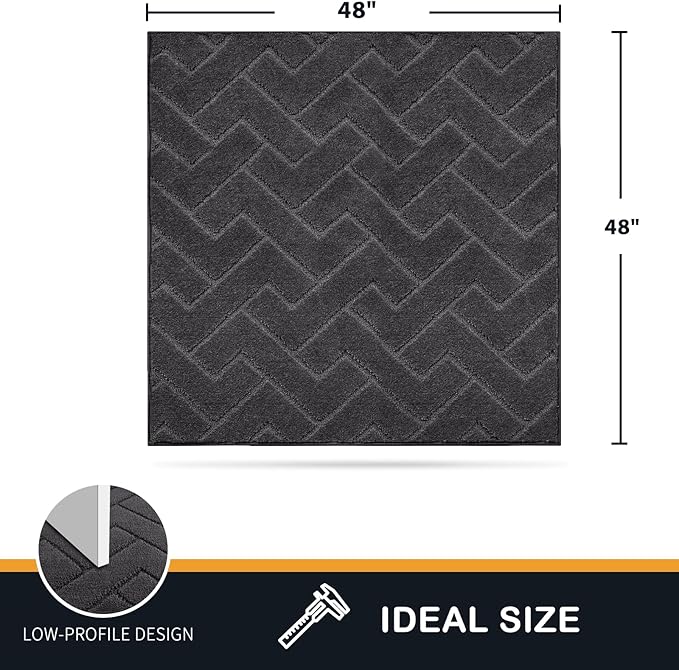 PURRUGS Dirt Trapping Door Mat 48" x 48", Non-Slip Machine Washable Entry Rug, Dog Doormat, Indoor Front Door Mat, Super Absorbent Entryway Rug for Muddy Shoes & Paws, Charcoal - Image 2
