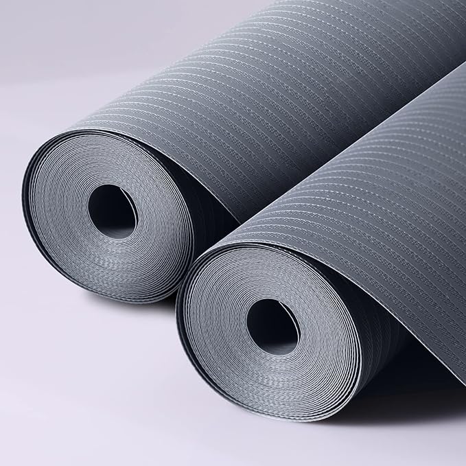 Shelf Liners for Kitchen Cabinets, 12" x 240" x 2Rolls, Non Adhesive Shelf Liner, Non-Slip Kitchen Drawer Liners, Waterproof Durable Cabinet Liners for Shelves, Pantry, Dark Gray by McrbeayShelfLiner