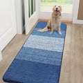 Smiry Dog Door Mat for Muddy Paws, Absorbs Moisture and Dirt, Low-Profile Entryway Mat with Non-Slip Backing, Entry Indoor Outdoor Doormat for Inside Floor (70x24 Inches, Navy Blue, Striped) by Smiry