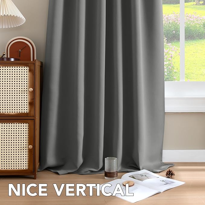 H.VERSAILTEX Blackout Curtains Thermal Insulated Window Treatment Panels Room Darkening Blackout Drapes for Living Room Back Tab/Rod Pocket Bedroom Draperies, 52 x 72 Inch, Bluish Gray, 2 Panels - Image 8