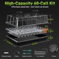 60-Cell Seed Starter Tray with Grow Light, Seedling Starter Trays with 4.08" Humidity Dome, Self-Watering Plant Germination Trays,Seed Starter Kit for Seeds Growing (Black) - Image 2