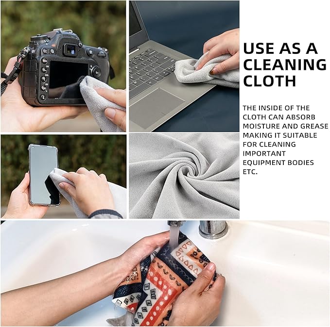 Camera Wrap, Anti-Scratch Protective Wrap, Lens pouche, Magic Self-Adhesive Cloth, Lens Protector, Washable Universal Storage Cloth for DSLR, Smartphones, Laptops, Cosmetic, Household Items - Image 6