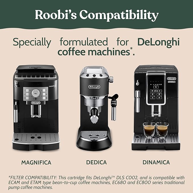 Roobi DeLonghi Compatible Cleaning Descaling Kit. Includes 1 Bottle of Descaling Solution and 4 DeLonghi Filters. Carbon Neutral DeLonghi Cleaner Descaler Kit. 1 Year Supply. - Image 7