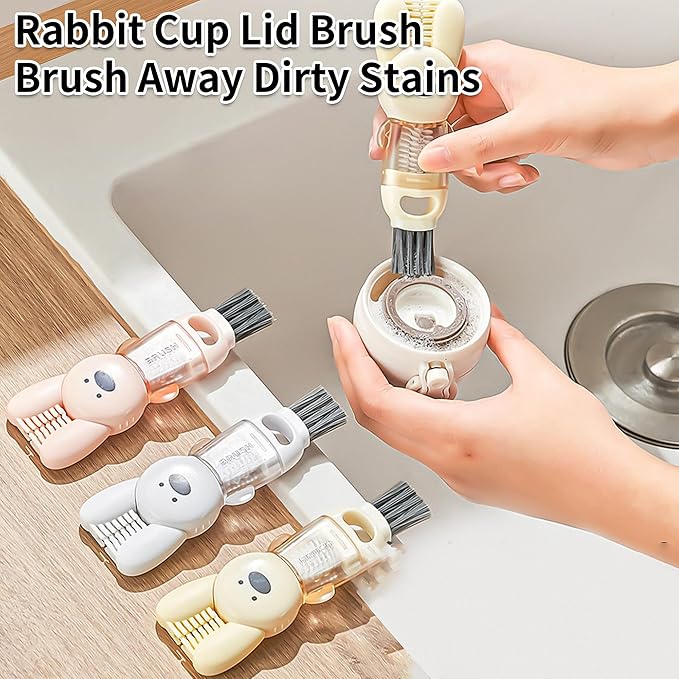 3 PCS Bottle Brush - Upgrade 4 in 1 Cup Lid Gap Cleaning Brush Set, Multifunctional Insulation Bottle Cleaning Tools, Mutipurpose Tiny Silicone Cup Holder Cleaner, Home Kitchen Cleaning Tools - Image 7