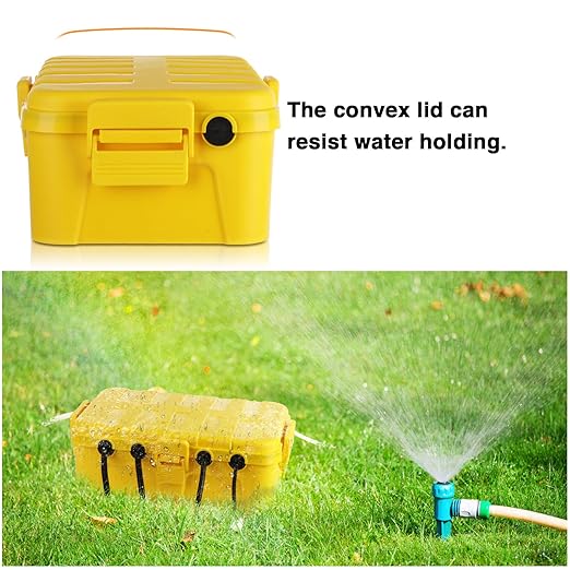 Flemoon Large Outdoor Electrical Box (12.5 x 8.5 x 5 inch), IP54 Waterproof Extension Cord Cover Weatherproof, Protect Outlet, Plug, Socket, Timer, Power Strip, Holiday Light Decoration, Yellow - Image 6