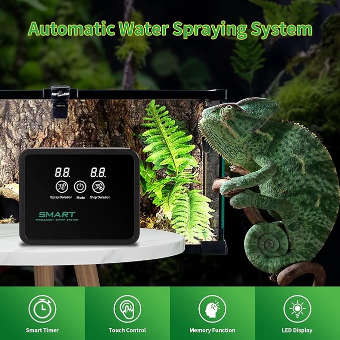 Reptile fogger Smart Spray System, Reptile Humidifiers Automatic with Timer, Reptile Mister with 360°Adjustable Misting Nozzles for Terrariums Amphibian Lizard Snake Frog Plants - Image 7