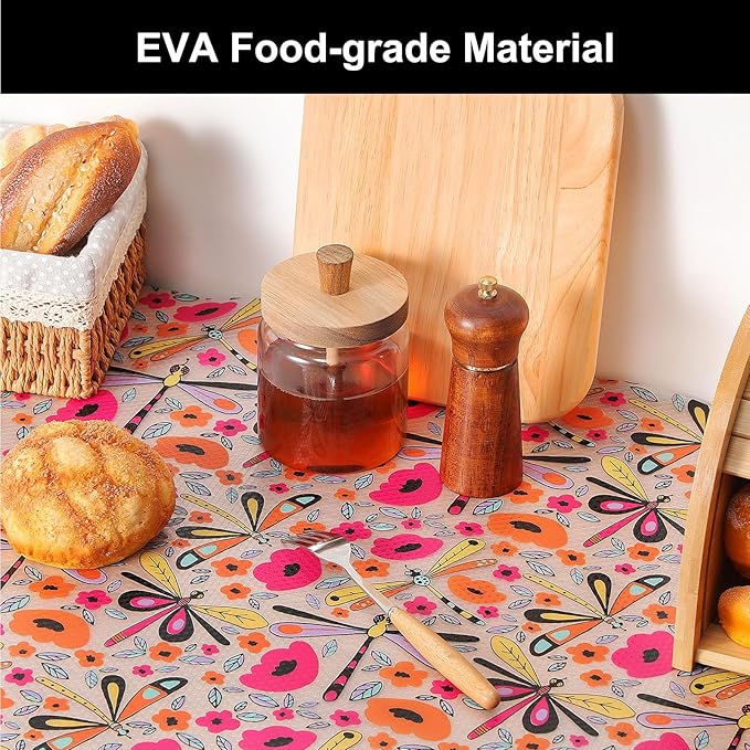 Cooyes Shelf Liner – Non-Slip Cabinet & Drawer Liner for Kitchen – Non-Adhesive Waterproof Shelf Paper with Modern Pattern – Durable EVA Cabinet Mat – Easy to Cut (Amethyst,17.5" W x 197" L) - Image 4