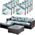 8Pcs Stretch Patio Cushion Covers Outdoor Couch Cover Replacement,Outdoor Sofa Covers for Patio Couch,Washable Furniture Cover (Tropical Flavor,Cushions Not Included) by CALBODE