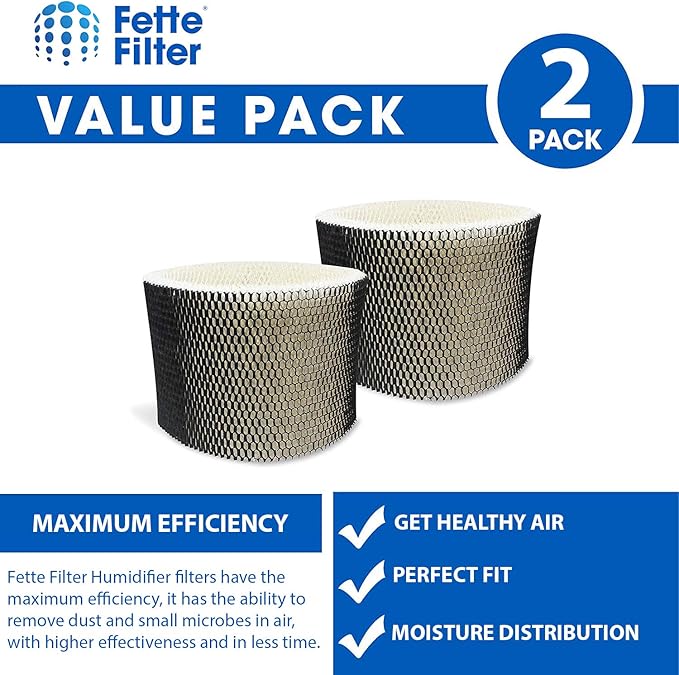 Fette Filter - HWF75 Replacement Wicking Filter Compatiable with Holmes Filter D HWF75 HWF75CS HWF75PDQ-U HF222 & Sunbeam Cool Mist Humidifier Models 3000 Series. Pack of 2 - Image 2