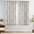 jinchan Linen Blend Curtain Floral Curtains for Living Room 63 Inch Length Grey Printed Curtain Rod Pocket Back Tab Farmhouse Peony Flower Patterned Drapes Bedroom Window Curtains Set 2 Panels by JINCHAN