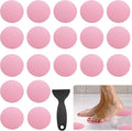 24 PCS Bathtub Non Slip Stickers Pink Adhesive Decals Round Shape Anti Slip Shower Stickers Bath Non Slip Stickers for Floor Bathroom Stairs Ladders with Scraper by Coufce