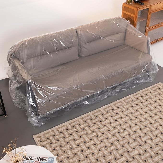 Plastic Couch Sofa Cover,Couch Cover,Waterproof Furniture Covers Protector,Clear Sofa Cover,Dust-Proof Moving Bag for Sofa,Sofa Slipover for Furniture Moving and Storage - Image 7