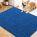 OLANLY Dog Door Mat for Muddy Paws 40x32, Absorbs Moisture and Dirt, Absorbent Non-Slip Washable Doormat, Quick Dry Chenille Mud Mat, Entry Indoor Entryway Carpet for Inside Floor, Deep Navy Blue by OLANLY