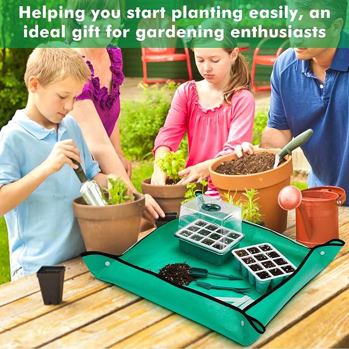 Reusable Seed Starter Tray with 72 Soft Silicone Cells, 6 Pack Seed Starter Kit with Repotting Mat, Humidity Dome and High Lid, Germination Trays for Indoor Greenhouse Seed Starter - Image 7