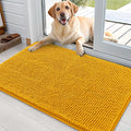 OLANLY Dog Door Mat for Muddy Paws 36x24, Absorbs Moisture and Dirt, Absorbent Non-Slip Washable Doormat, Quick Dry Chenille Mud Mat, Entry Indoor Entryway Carpet for Inside Floor, Golden Yellow by OLANLY