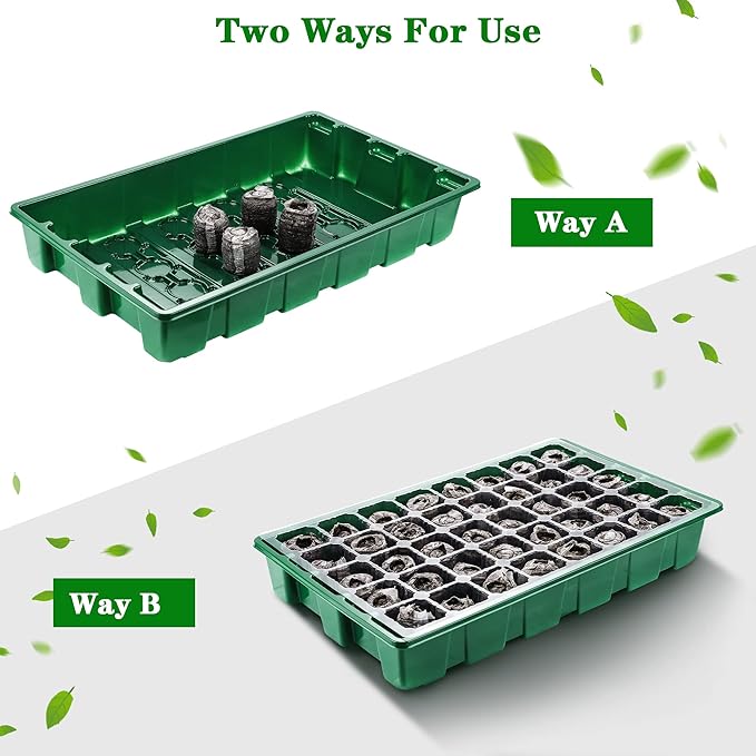 3 Pack Seed Starter Tray Kit with Grow Light Germination Trays with Humidity Dome, 120 Peat Pellets, Gardening Tools, Plant Labels, Plant Growing Trays for Seeds Growing Starting, Green - Image 6