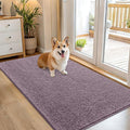 OLANLY Dog Door Mat for Muddy Paws 54x32, Absorbs Moisture and Dirt, Absorbent Non-Slip Washable Doormat, Quick Dry Chenille Mud Mat for Dogs, Entry Indoor Entryway Carpet for Inside Floor, Deep Plum by OLANLY