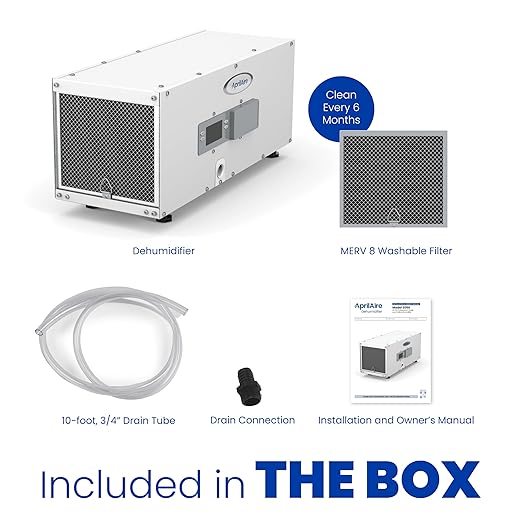 AprilAire E050 Dehumidifier – Compact, 50 PPD for Crawl Spaces, Attics, Garages, Basements up to 1,600 Sq. Ft., Part of the AprilAire Healthy Air System - Image 5