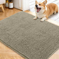OLANLY Dog Door Mat for Muddy Paws 40x32, Absorbs Moisture and Dirt, Absorbent Non-Slip Washable Doormat, Quick Dry Chenille Mud Mat, Entry Indoor Entryway Carpet for Inside Floor, Warm Taupe by OLANLY