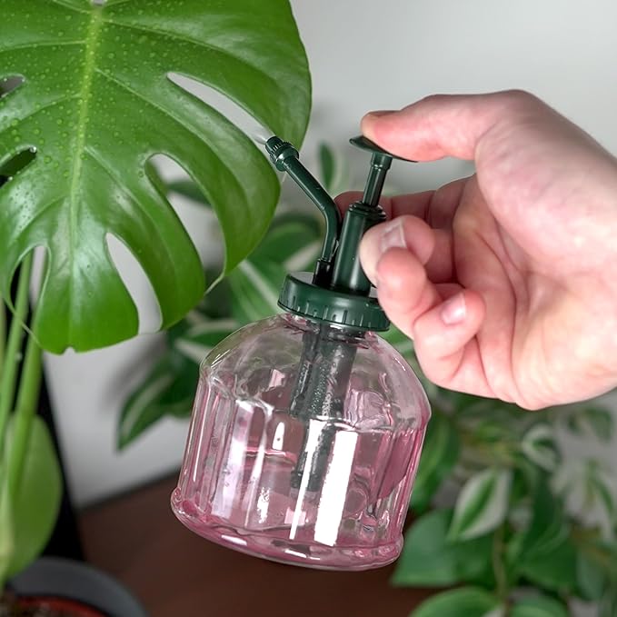 Houseplant Mister Spray Bottle – 180ml Pink Glass Plant Sprayer with Green Lid – Fine Mist for Humidity Control – Stylish Indoor Plant Care Accessory – Ergonomic and Leakproof Design - Image 4