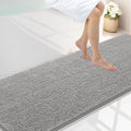 Smiry Luxury Chenille Bathroom Rugs 70x24, Extra Soft and Absorbent Shaggy Bath Mat, Machine Washable, Non-Slip Plush Carpet Runner for Tub, Shower, and Floor, Home Decor Accessories, Light Grey by Smiry